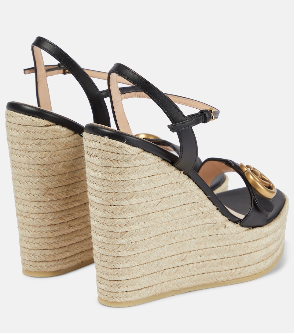 Gucci - Double GG leather espadrille 