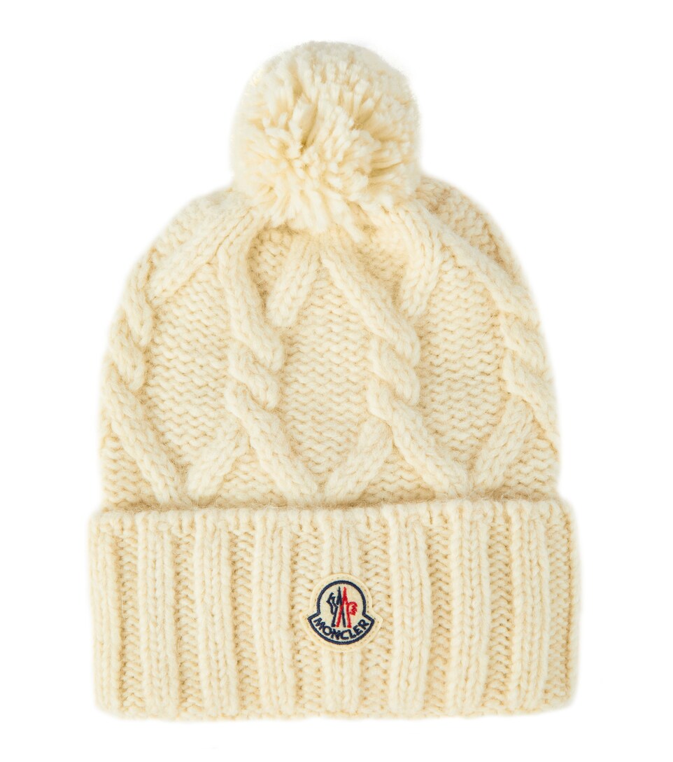 Moncler - Cable-knit wool-blend beanie 