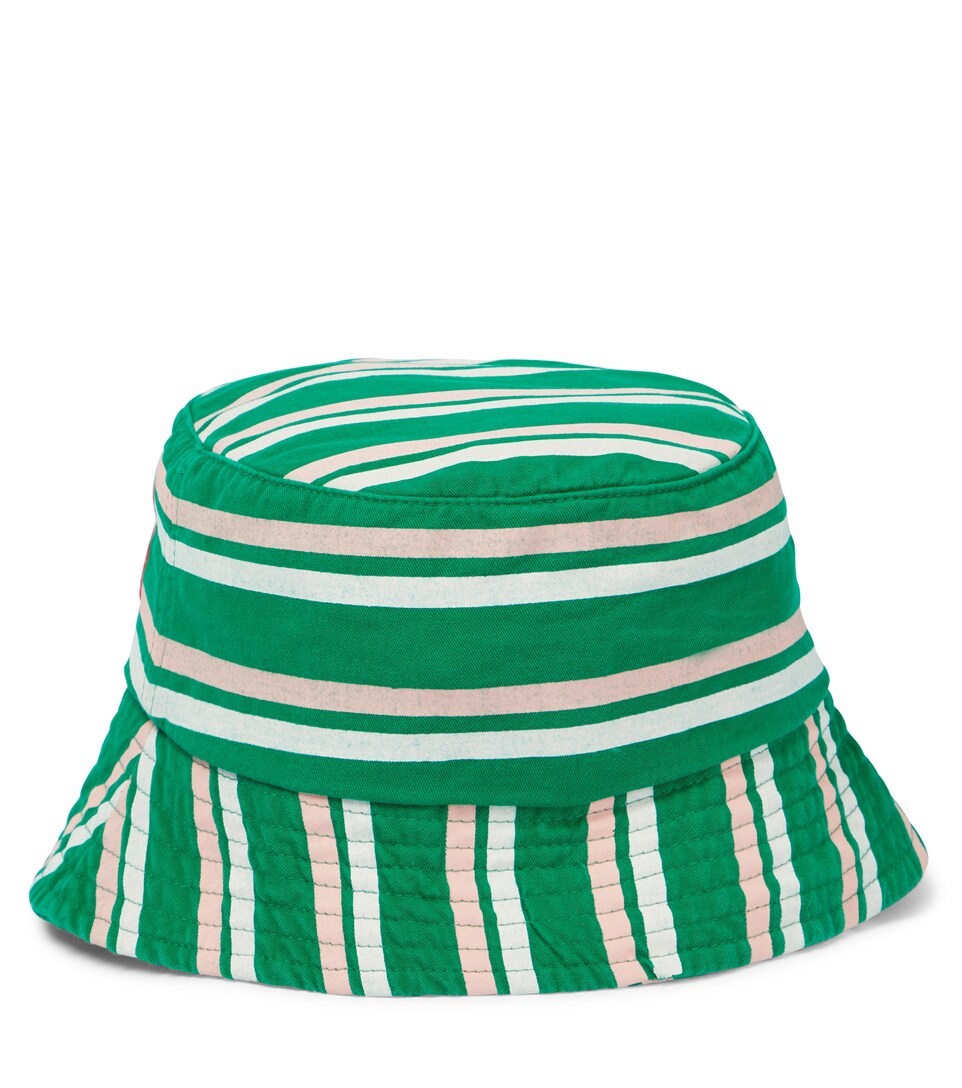 Starfish striped cotton bucket hat 