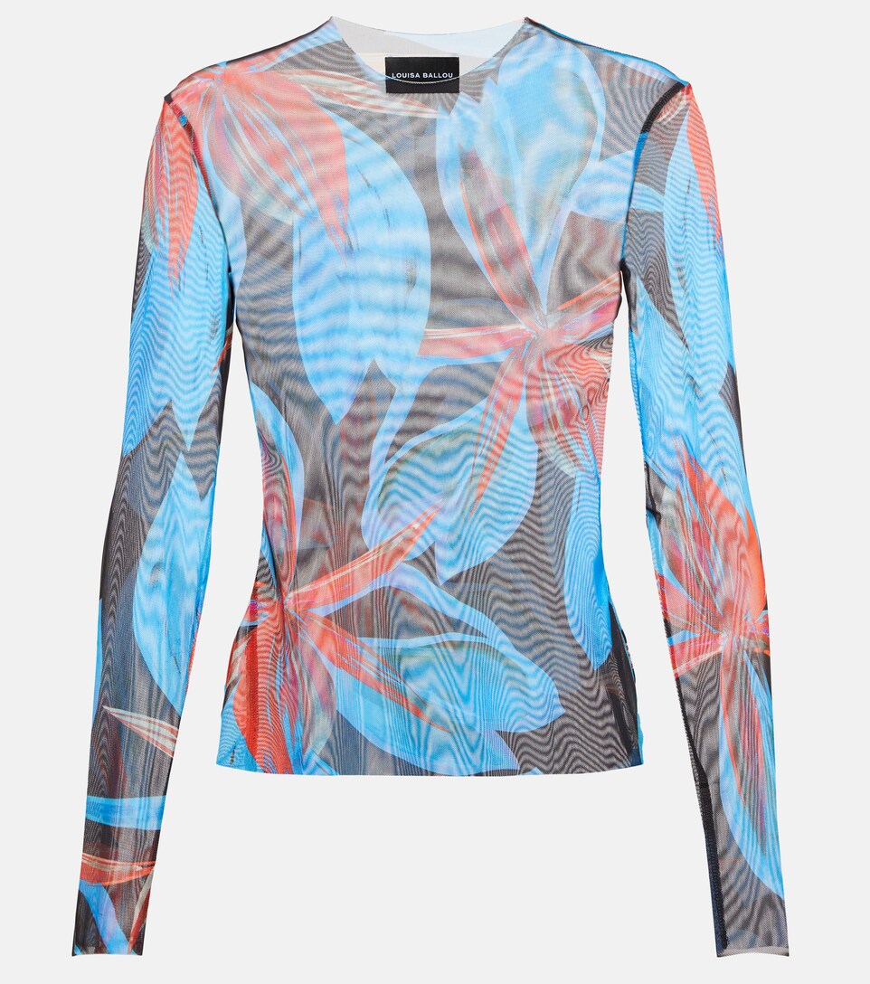 Louisa Ballou - Floral mesh top | Mytheresa