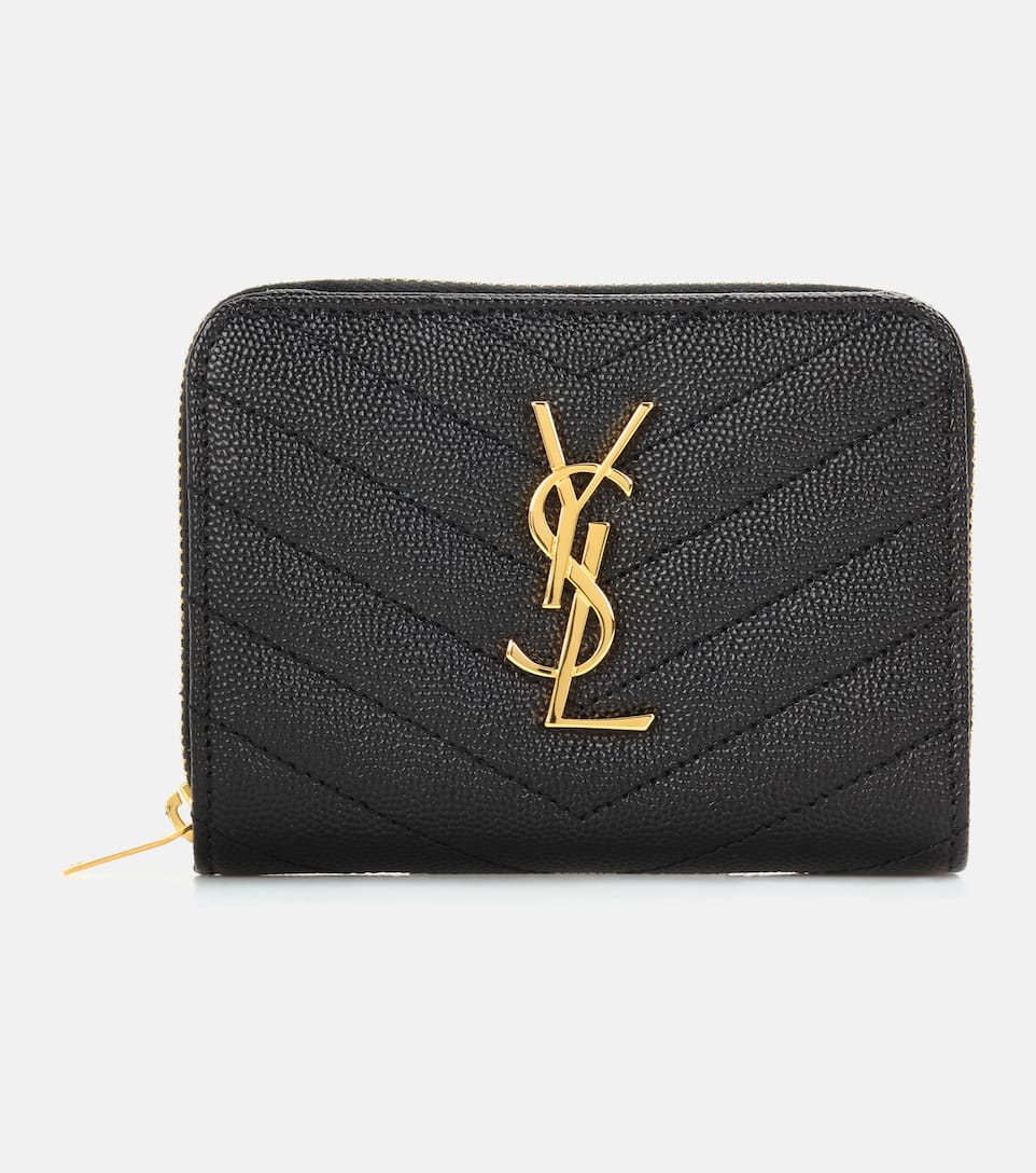 saint laurent monogram compact leather wallet