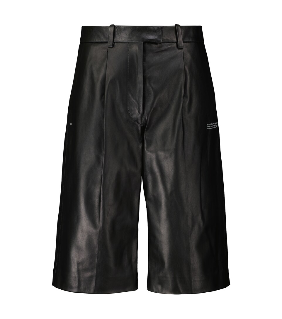 Off-White - Shorts in pelle a vita alta | Mytheresa