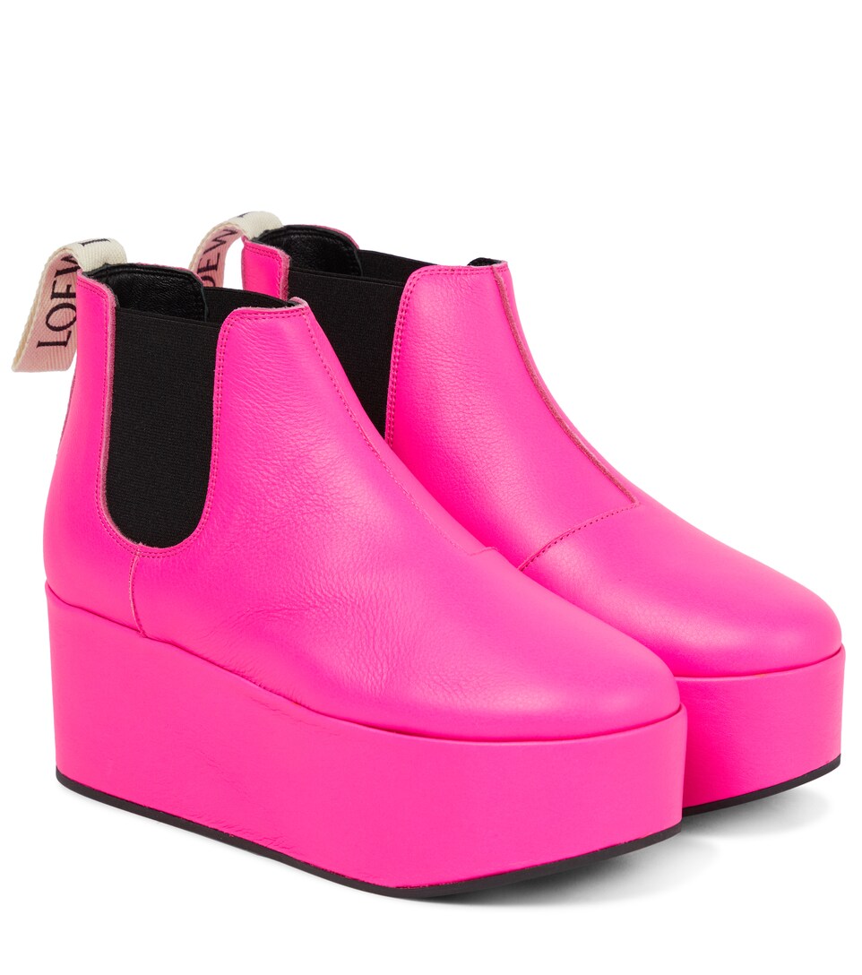 Loewe - Botas Chelsea de piel con cuña | Mytheresa