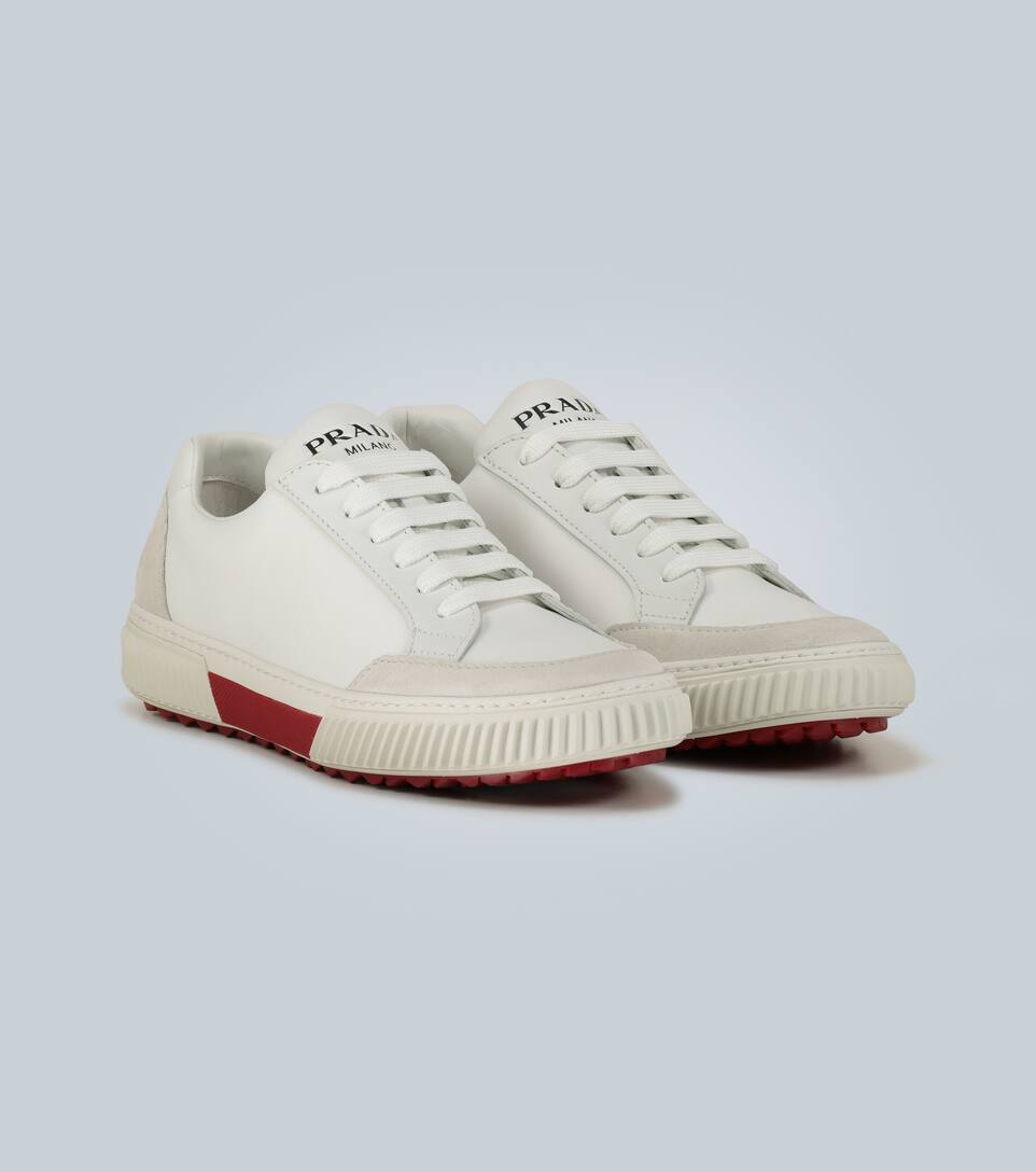 Prada suede and nylon sneakers clearance