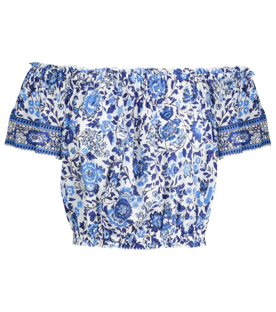 Camila sequined floral crop top