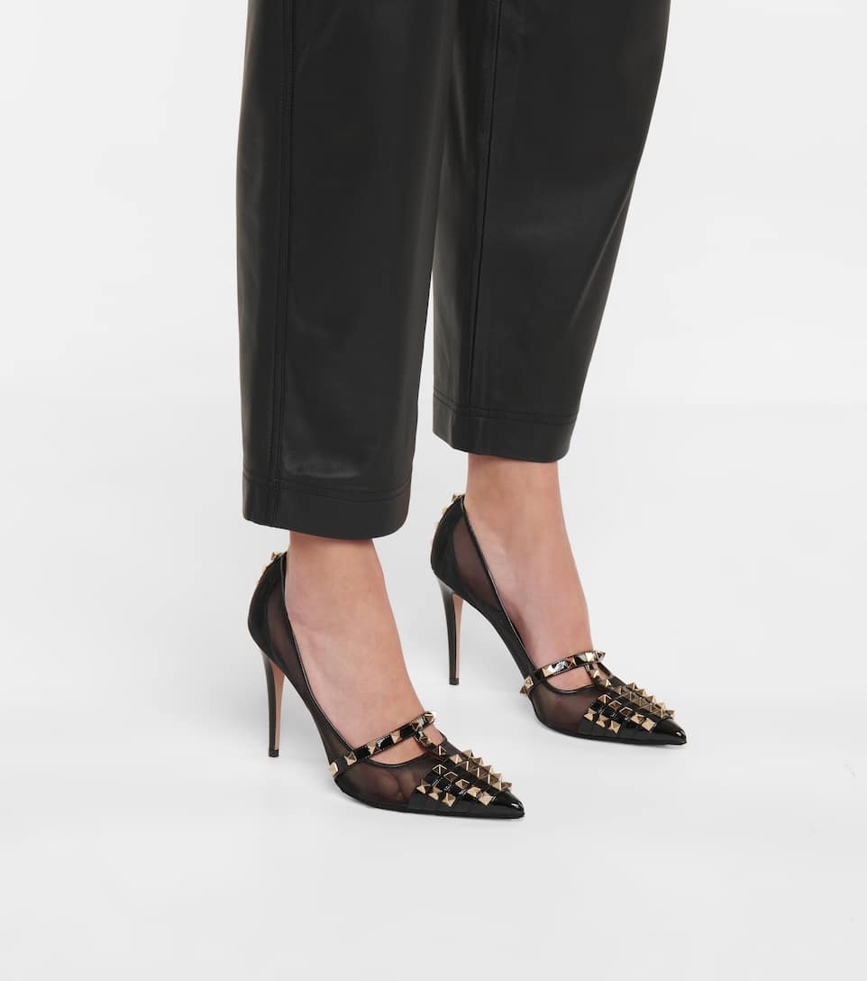 Valentino rockstud mesh heels clearance
