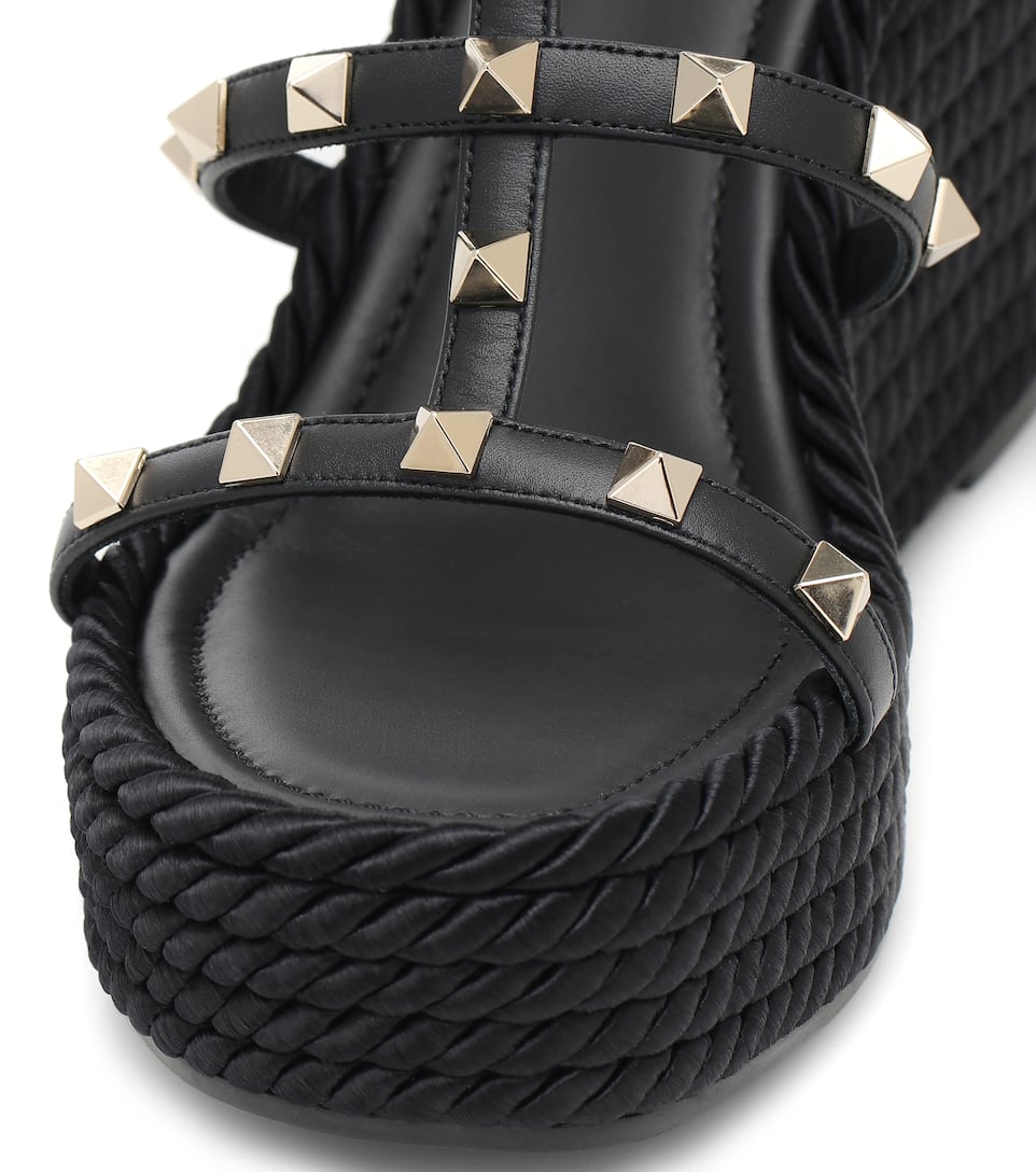 Valentino garavani torchon leather wedge sandals clearance