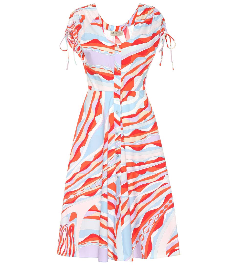 Coton Midi Pucci En Emilio Robe Imprimée mNwO8nv0Py