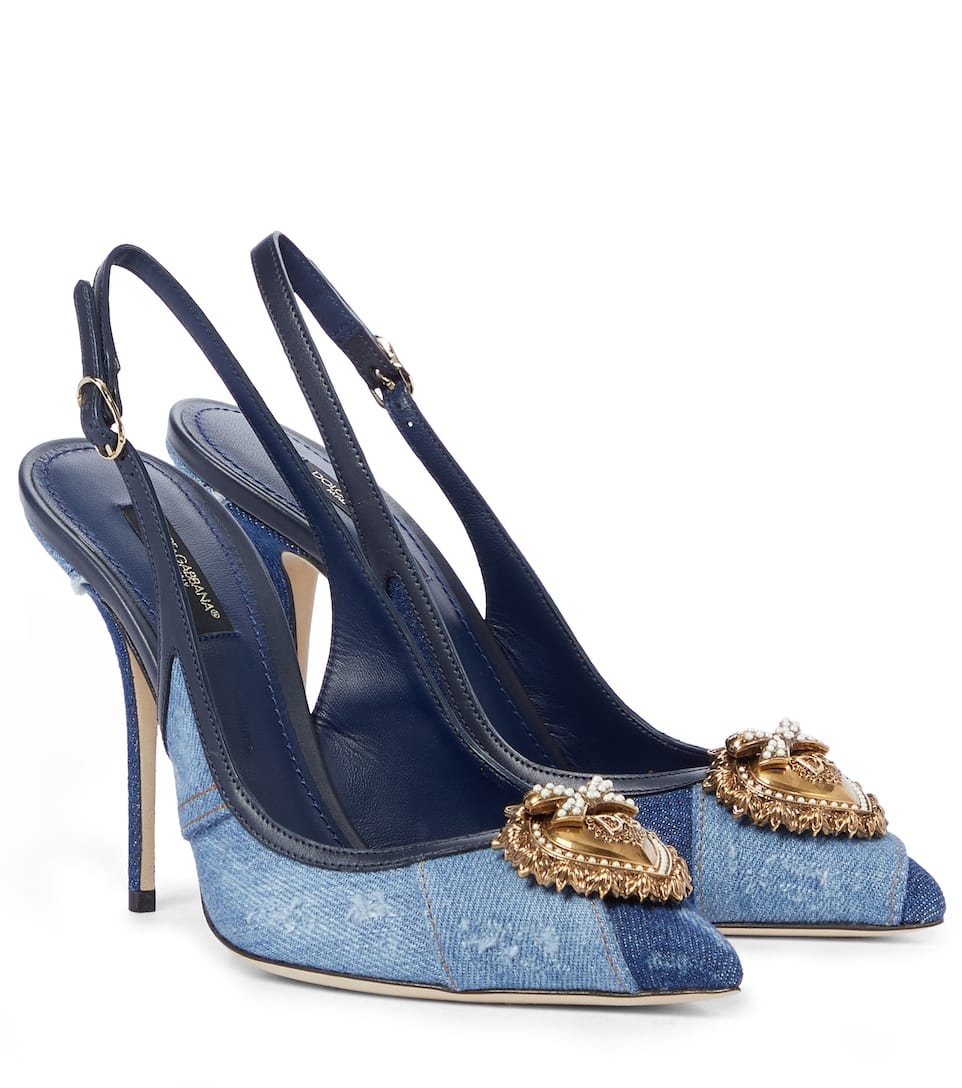 Denim slingback shoes Clearance