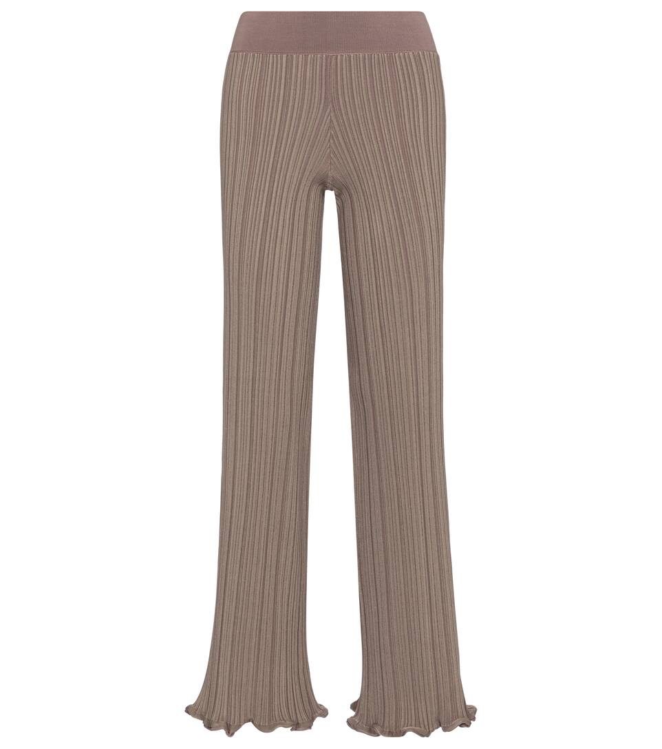 Ribbed knit pants clearance