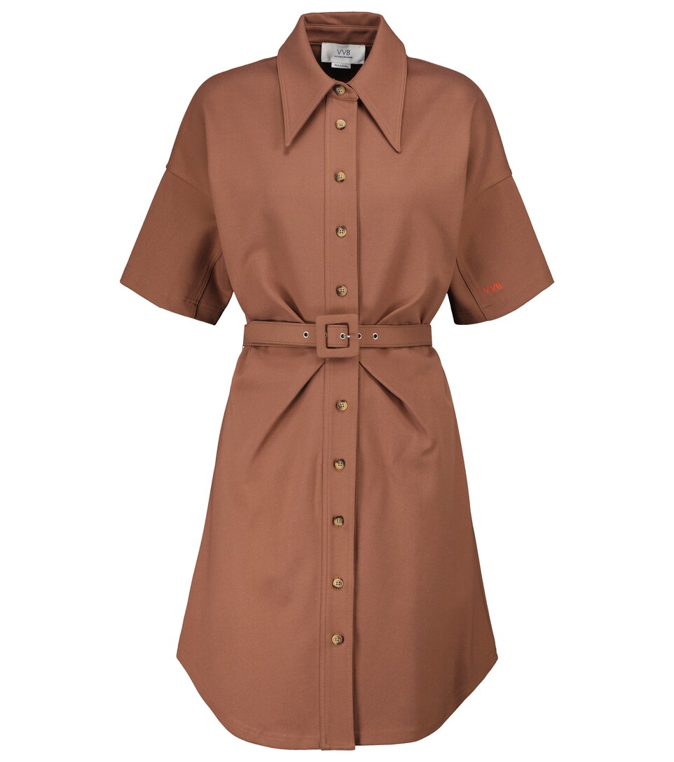 Stretch-cotton blend shirt dress 