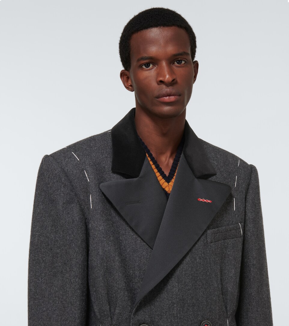 double breasted wool blazer