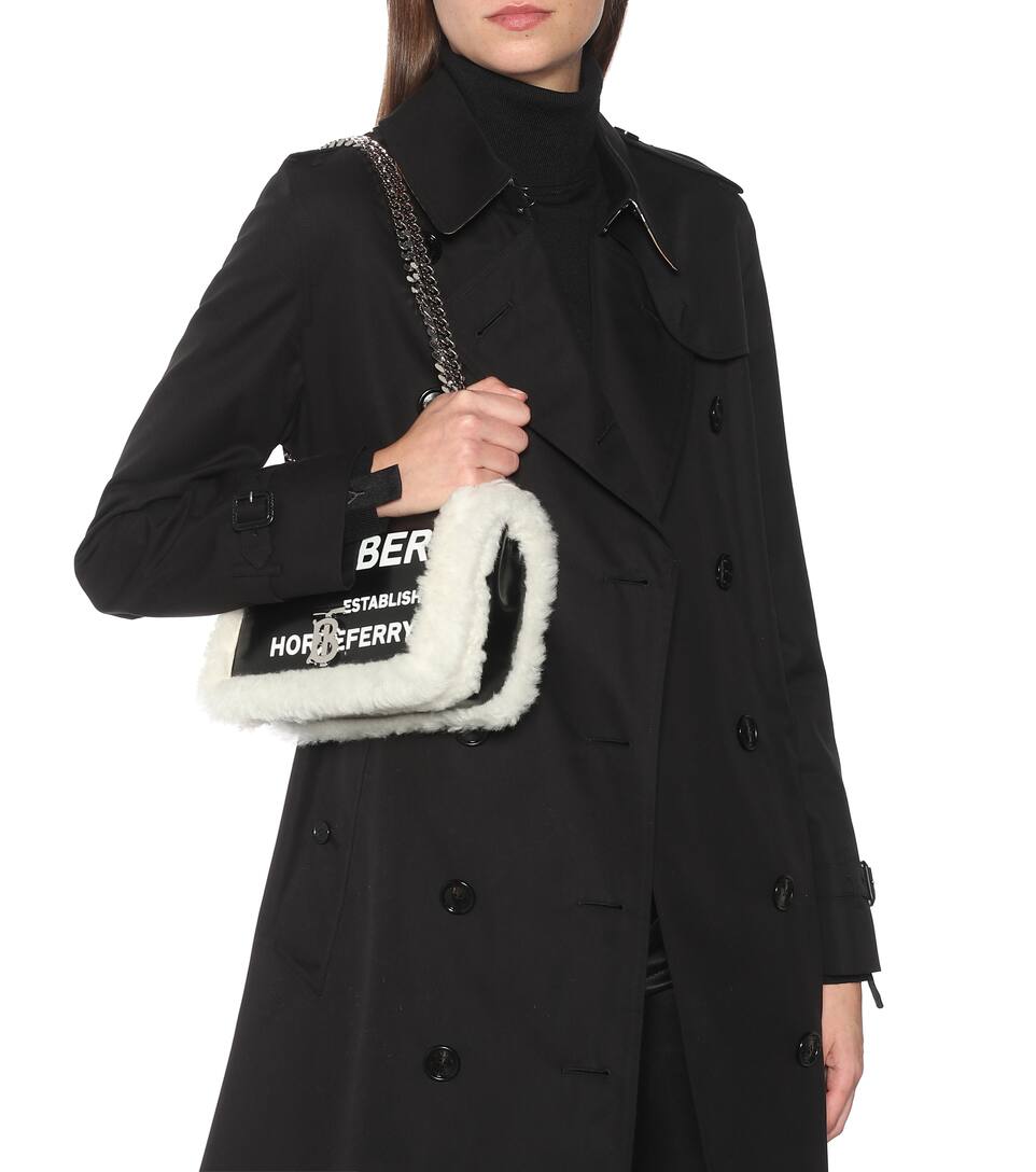 Lola Small Horseferry shearlingtrimmed shoulder bag