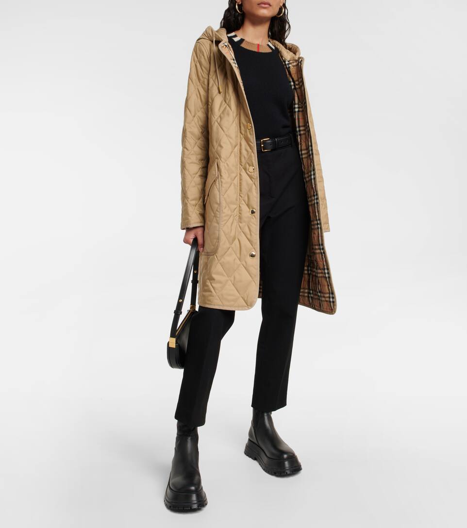 burberry detachable hood diamond quilted coat