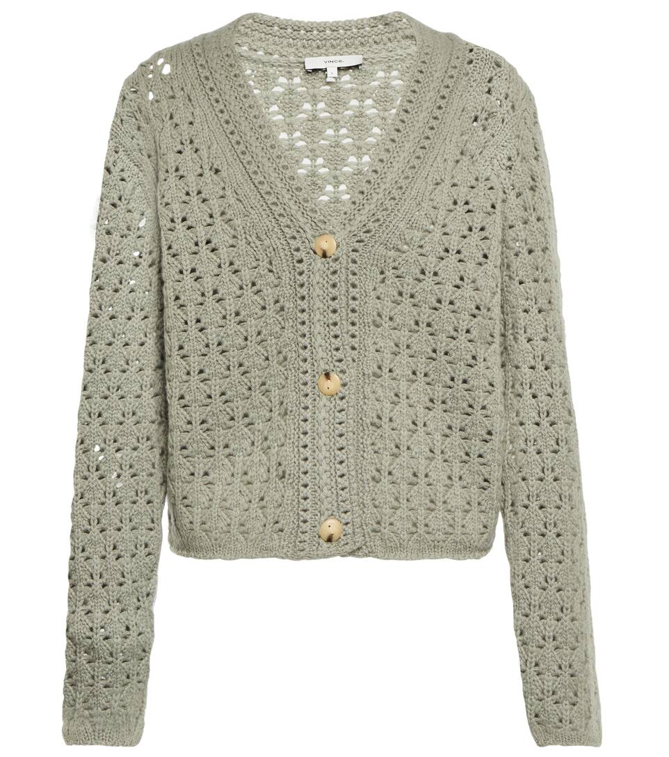 vince open cable cardigan