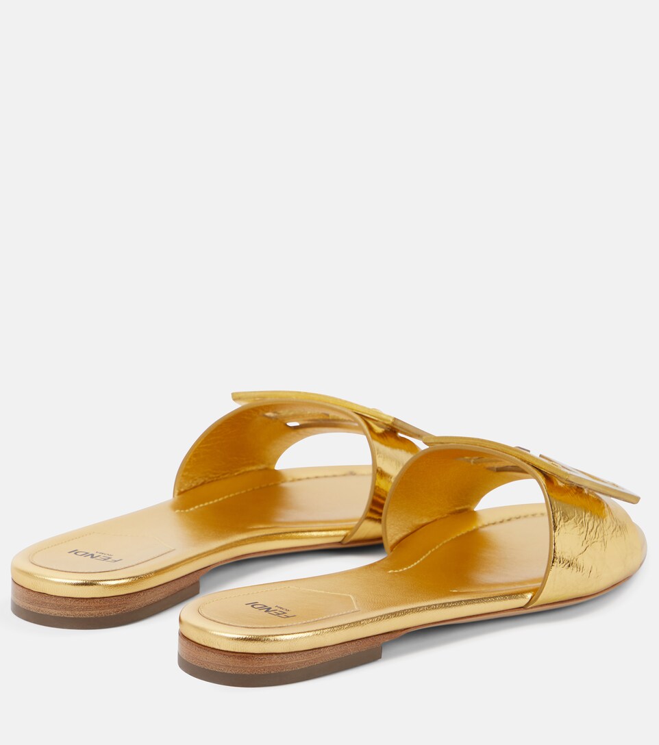 yellow leather flip flops