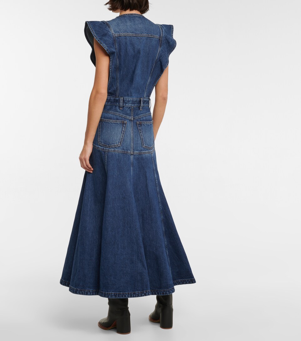 Chloé - Denim midi dress | Mytheresa