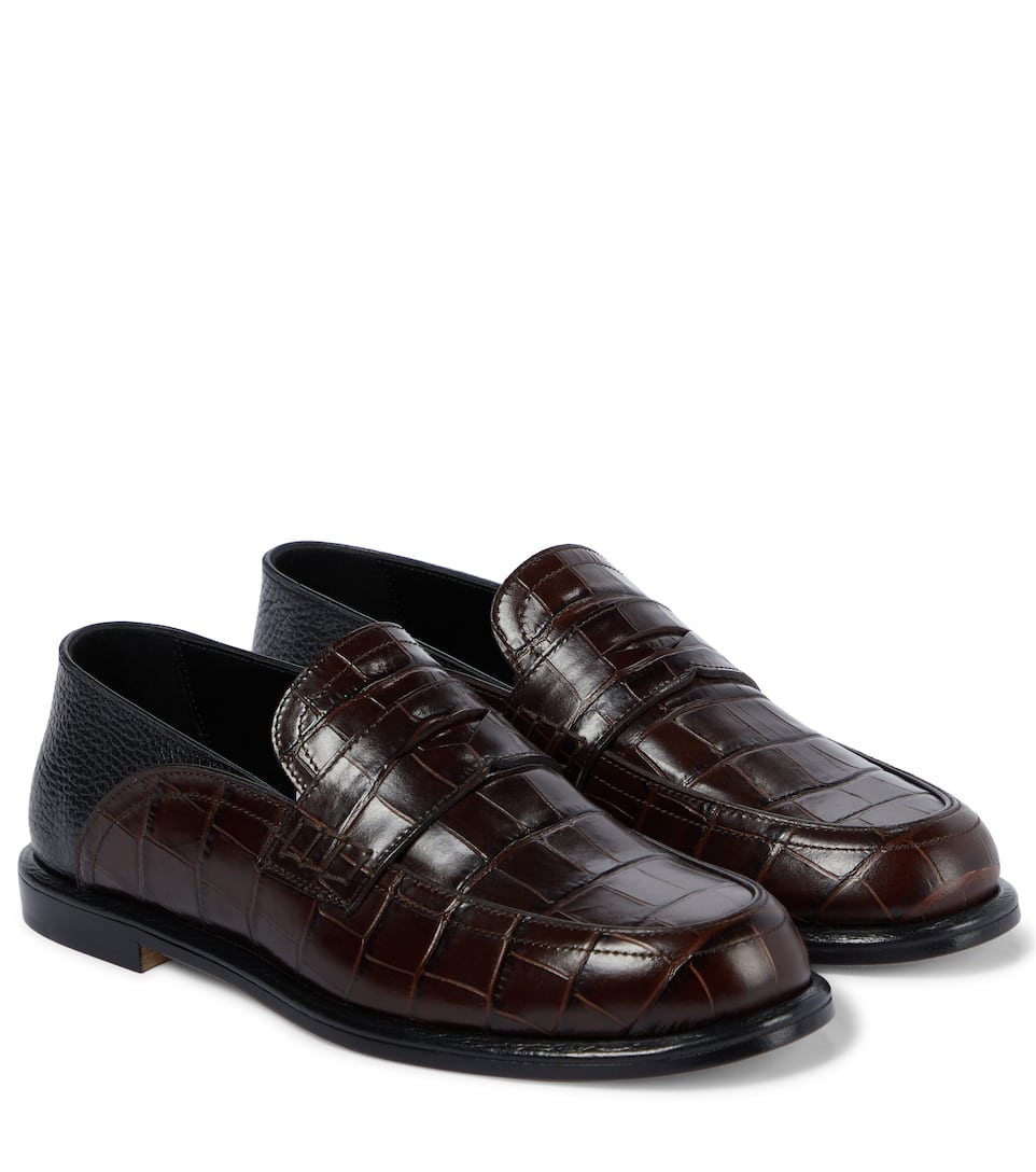 loewe croc loafers