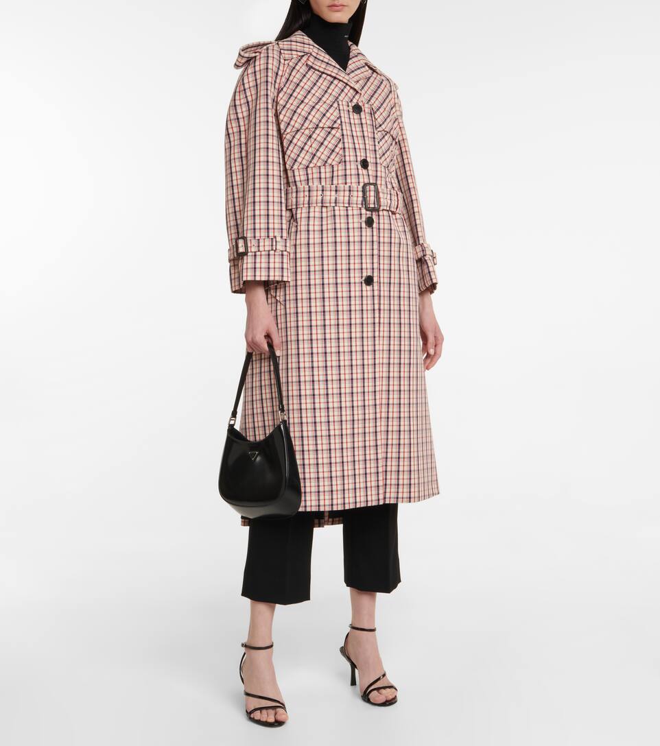 Checked Virgin Wool Coat - Prada | Mytheresa