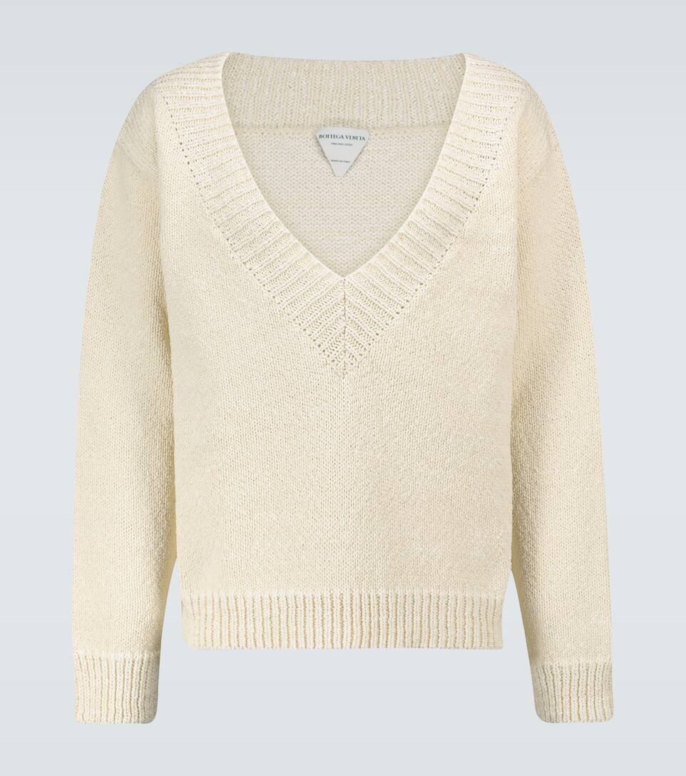 V neck chunky knit sweater Clearance