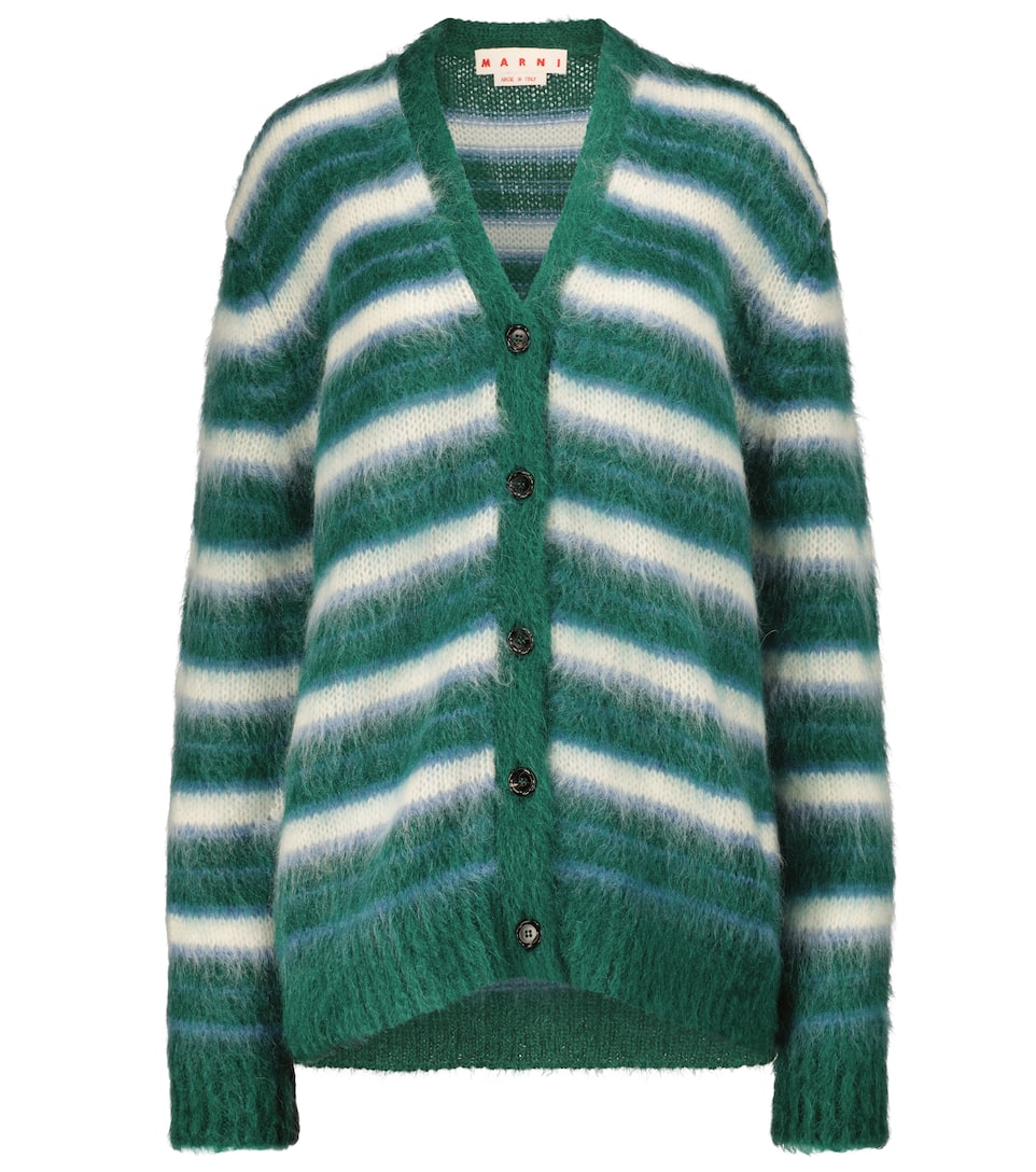 Marni striped mohair cardigan clearance