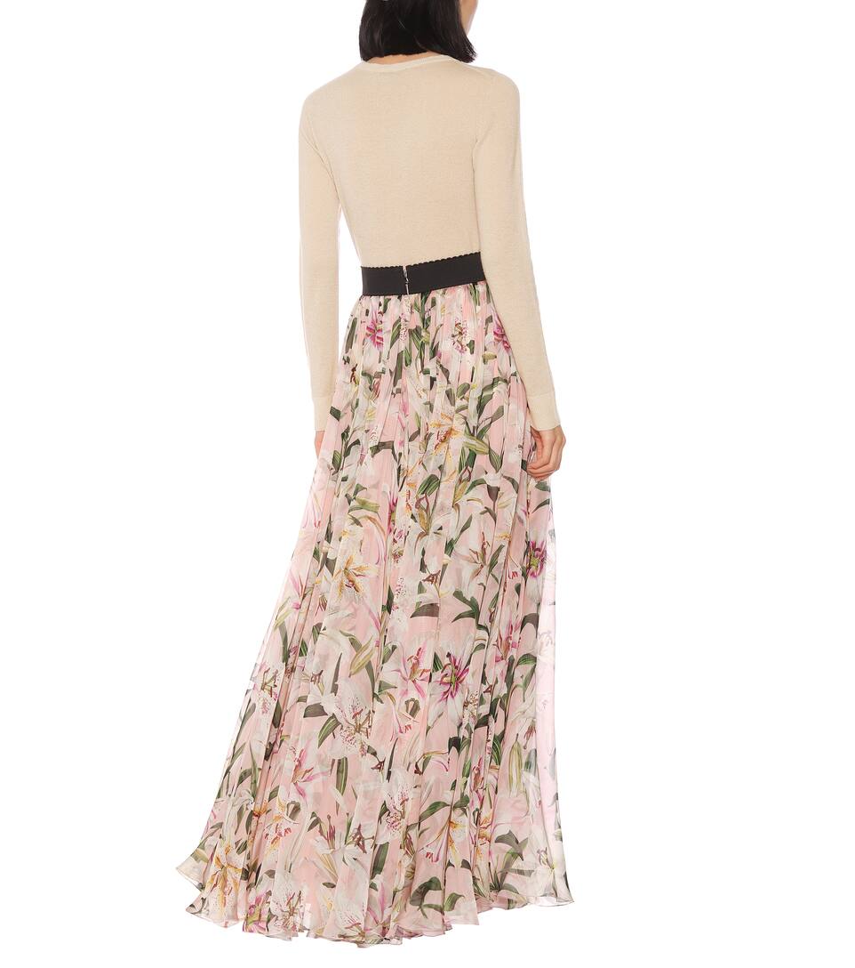 Gabbana Jupe En Soie Longue Imprimée Dolceamp; 2bHWYe9DEI