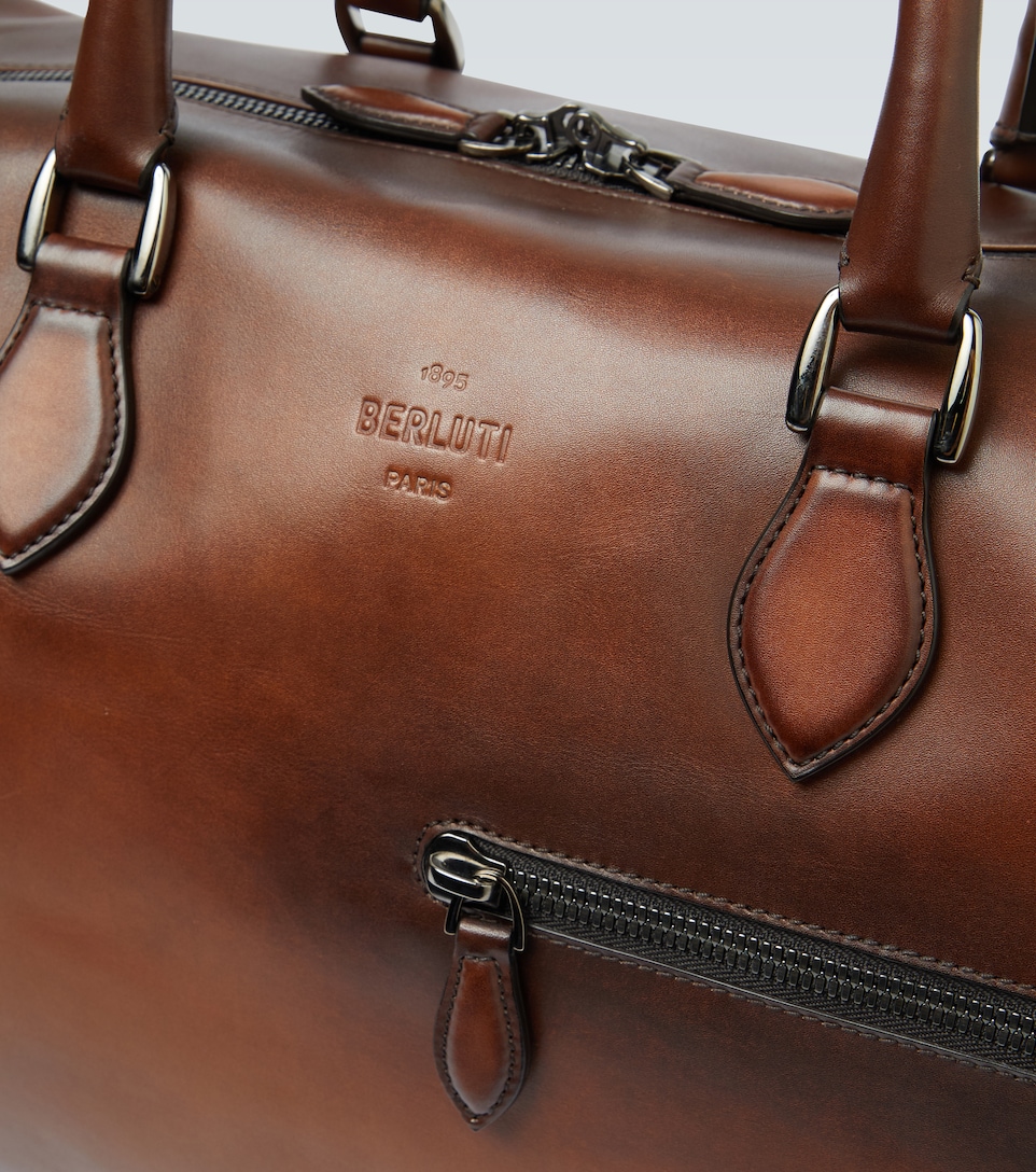 large leather weekender bag