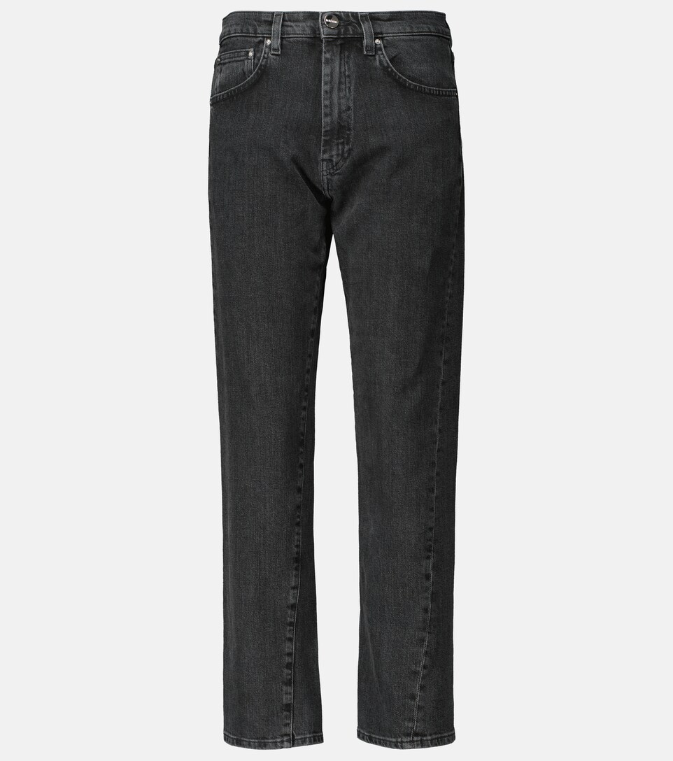 Mid-rise twisted-seam straight jeans 