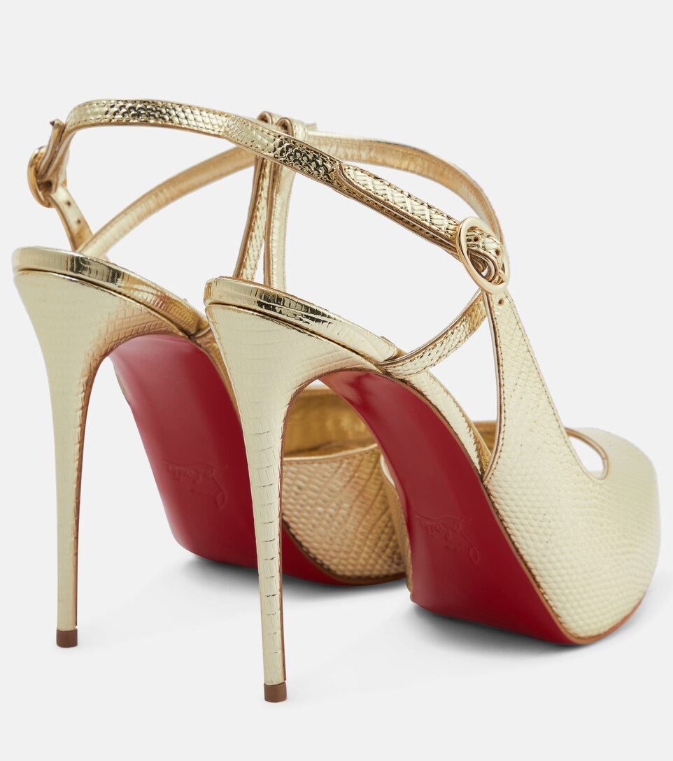 Christian Louboutin - Jenlove Alta 120 metallic leather peep-toe pumps | Mytheresa