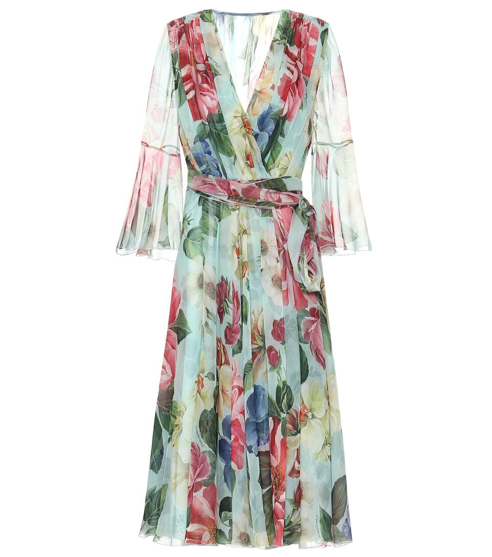 floral silk wrap dress