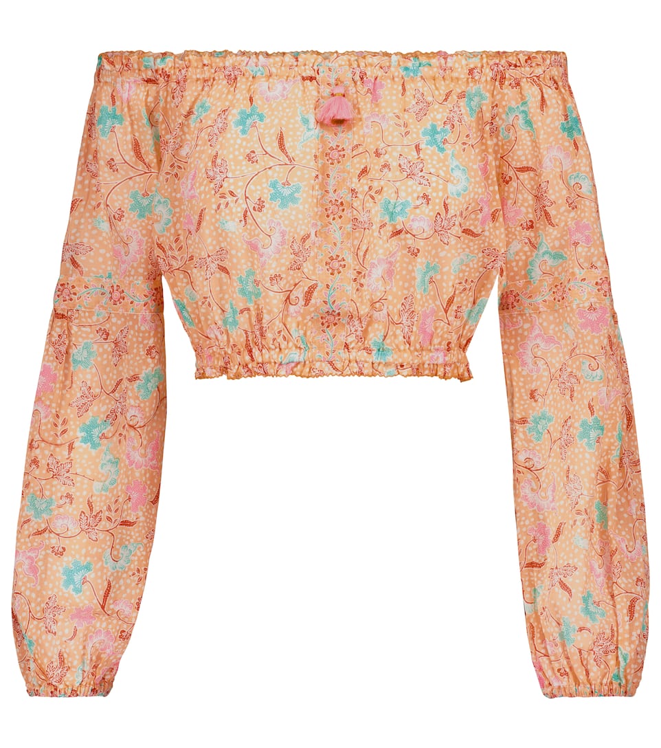 Rachel printed cotton crop top