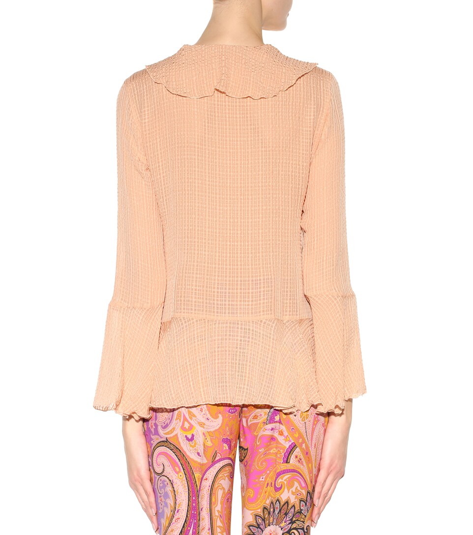 真丝泡泡纱女式上衣