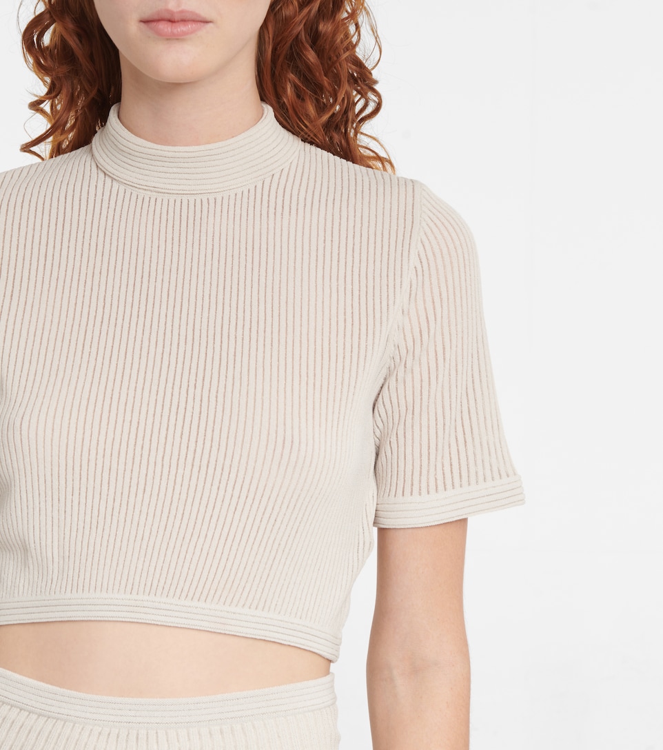 Fendi - High-neck knit crop top | Mytheresa