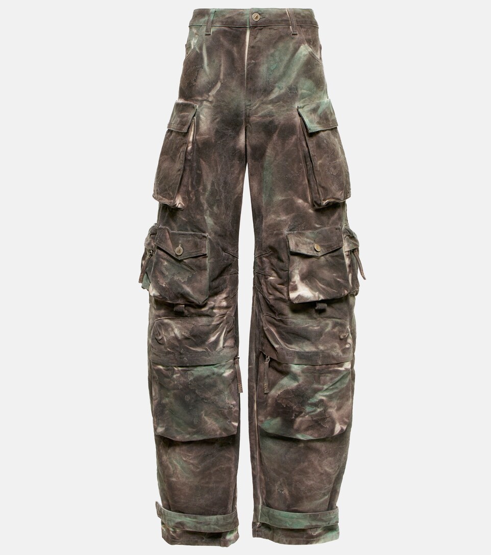 Fem camouflage denim cargo pants 