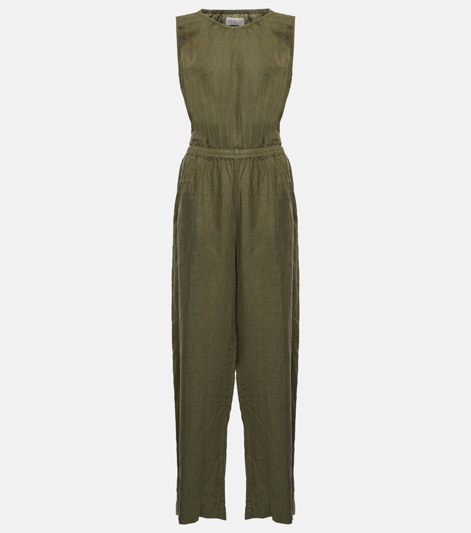Velvet - Vivi cutout linen jumpsuit 