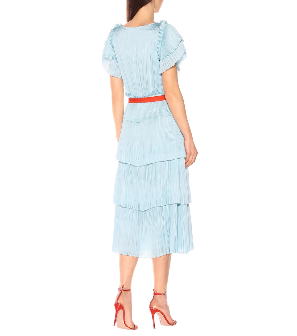 sasha pleated ruffle wrap dress