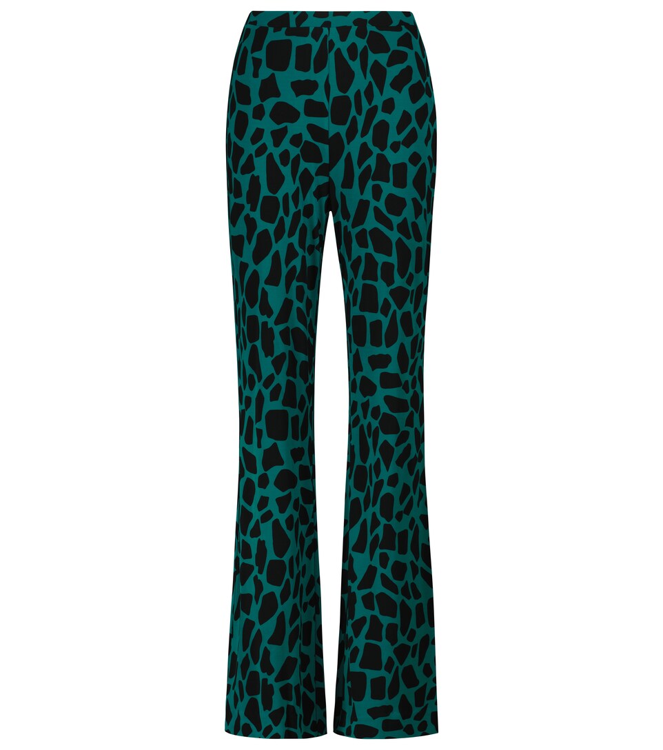 Caspian printed jersey flared pants 