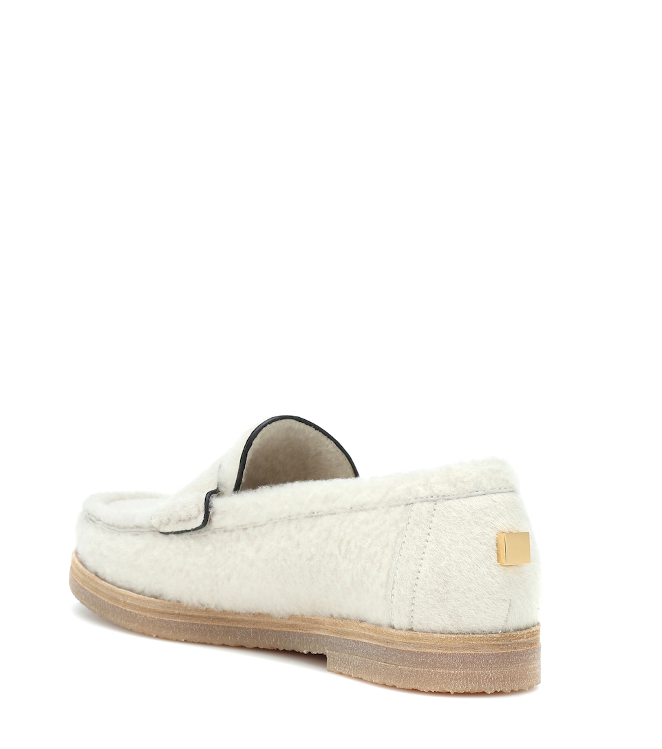 stuart weitzman shearling loafers