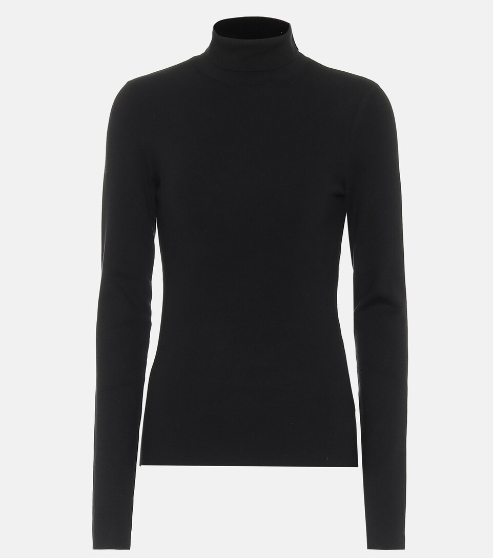 Joseph, Stretch-Silk Turtleneck Sweater, Women, Black, XS, Knitwear