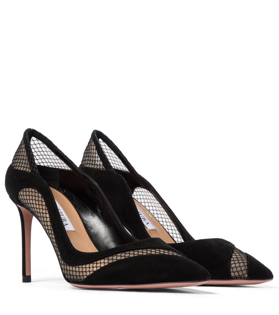 aquazzura mesh pumps