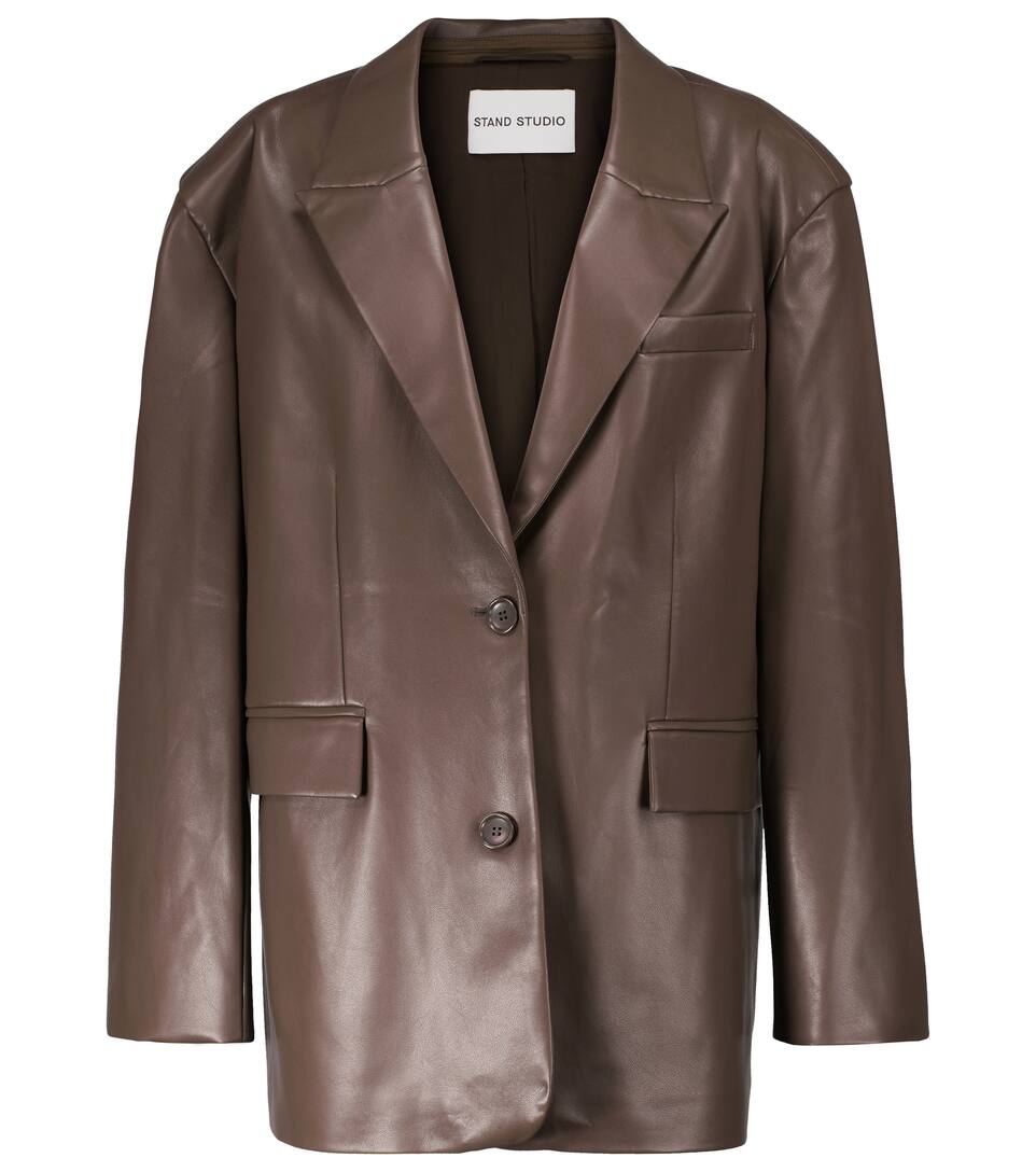 Stand studio leather blazer clearance