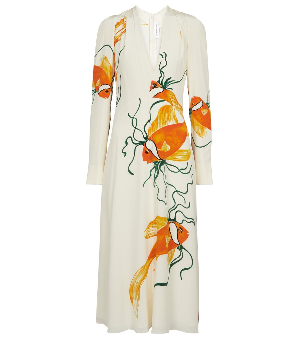 Victoria Beckham - Printed silk midi 
