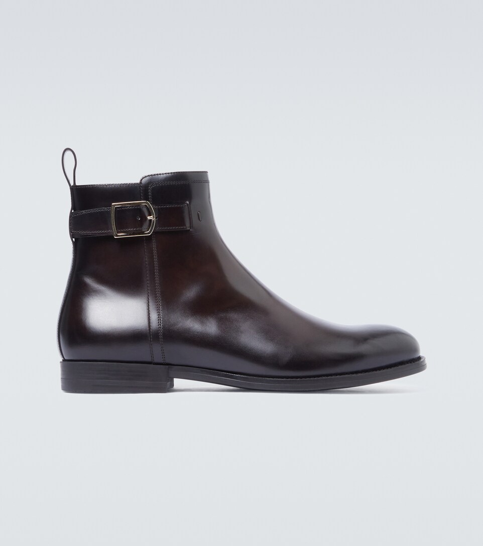 santoni leather ankle boots