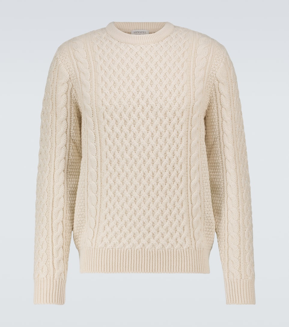 sunspel cable knit sweater