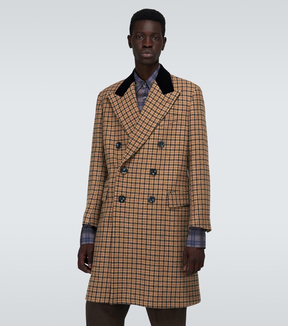 checked wool coat