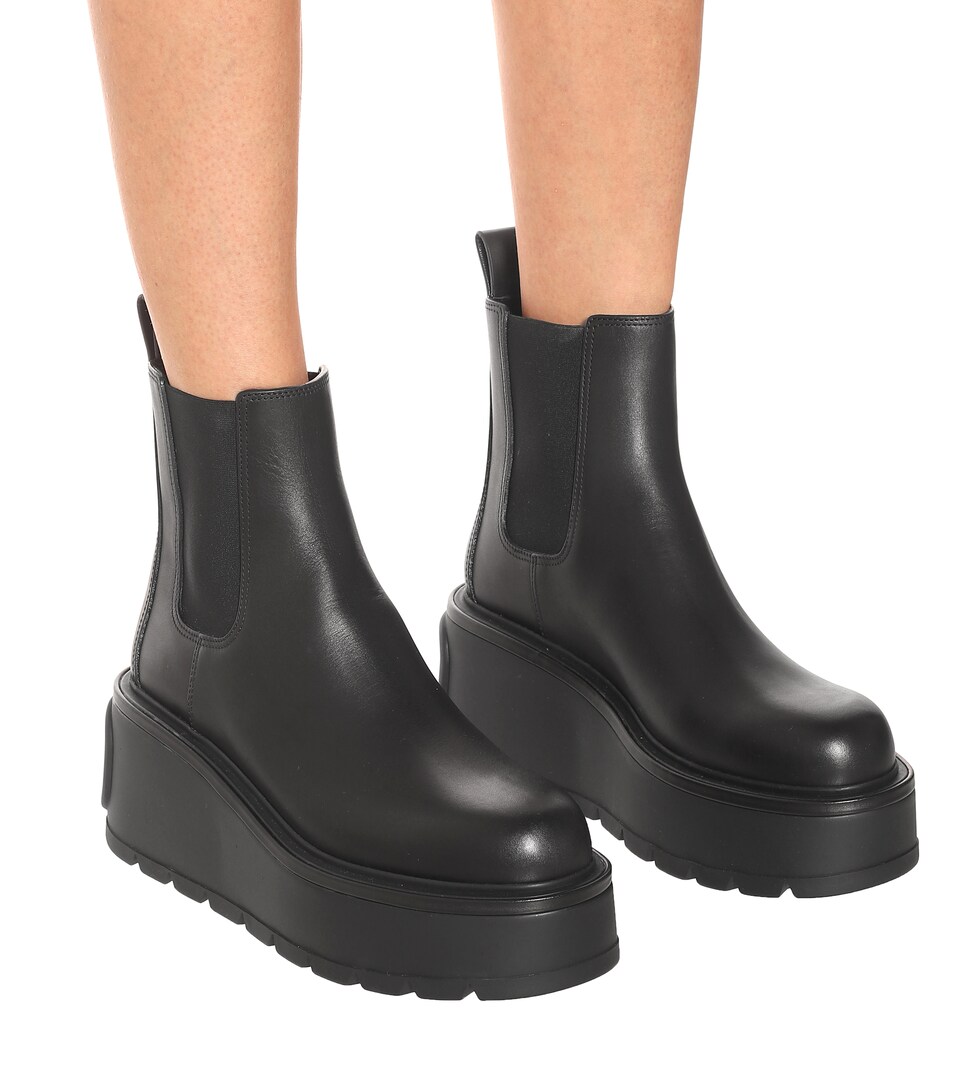 platform ankle boots leather