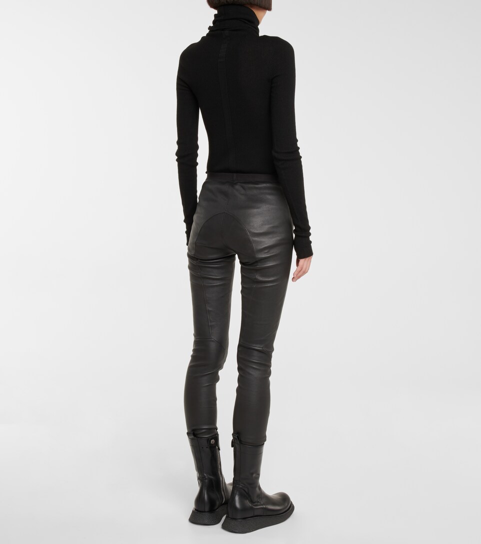 Rick Owens - Low-rise leather leggings 