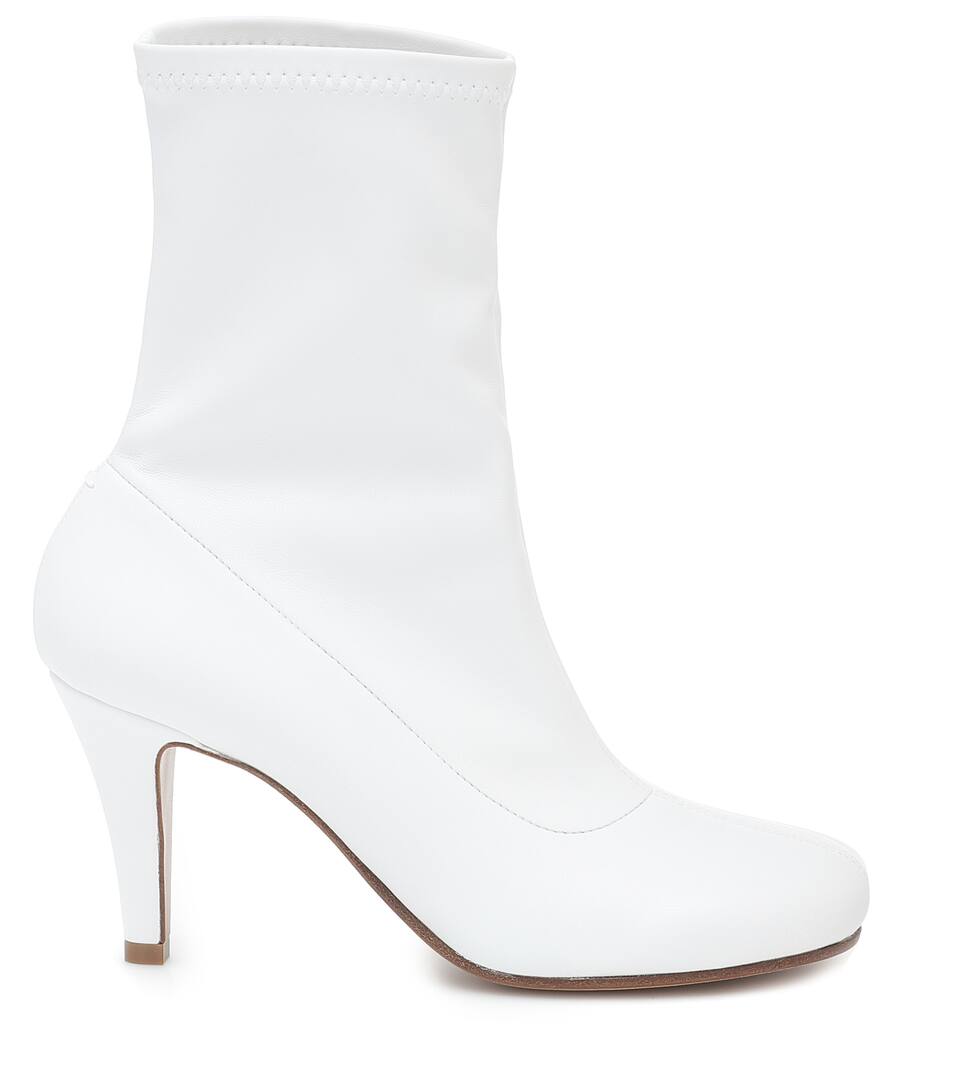 white sock fit ankle boots