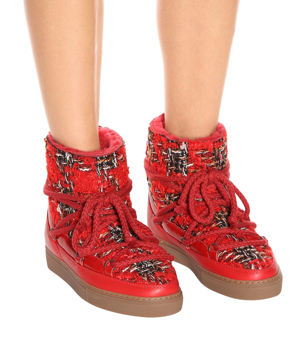 Et En Inuikii Fourrure Bottines English Tweed Tartan Cuir Sneaker qgSdtHx