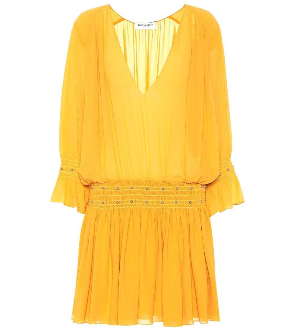 Saint Laurent - Silk crêpe minidress